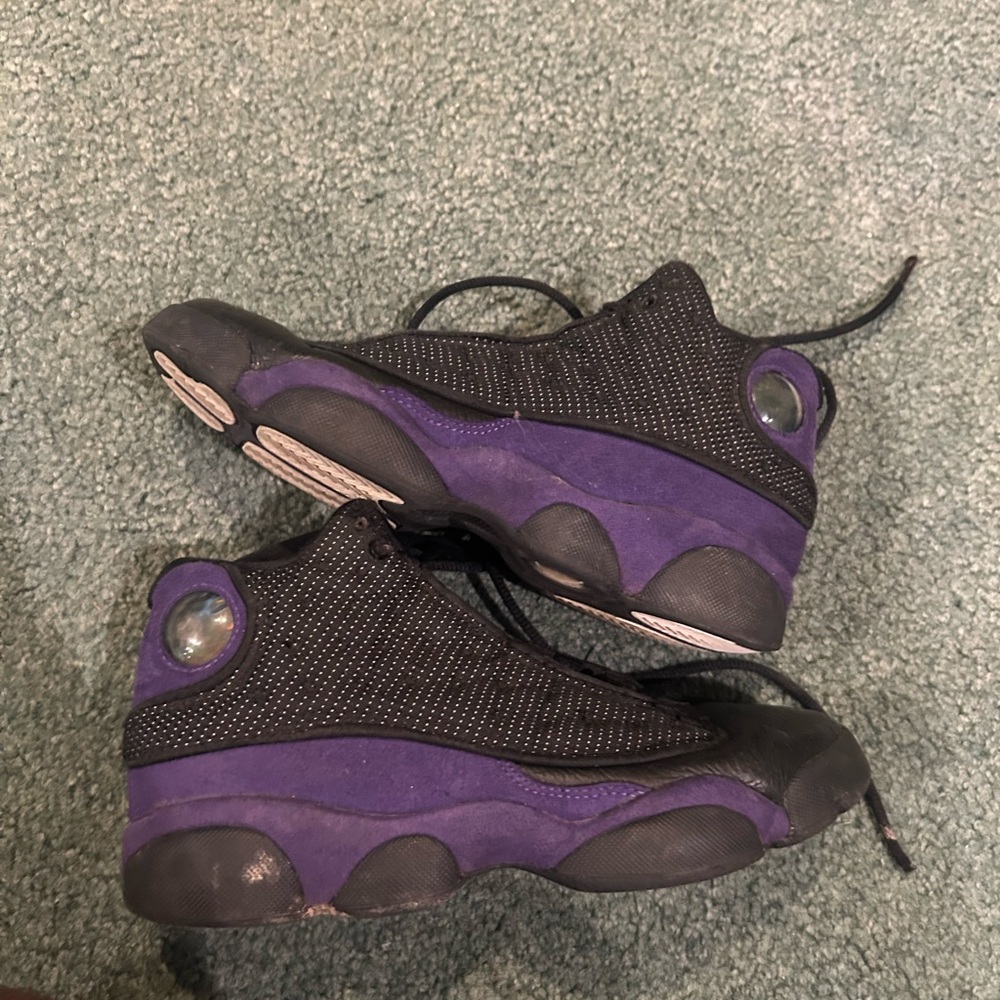 Jordan 13 Black and Purple Sneakers